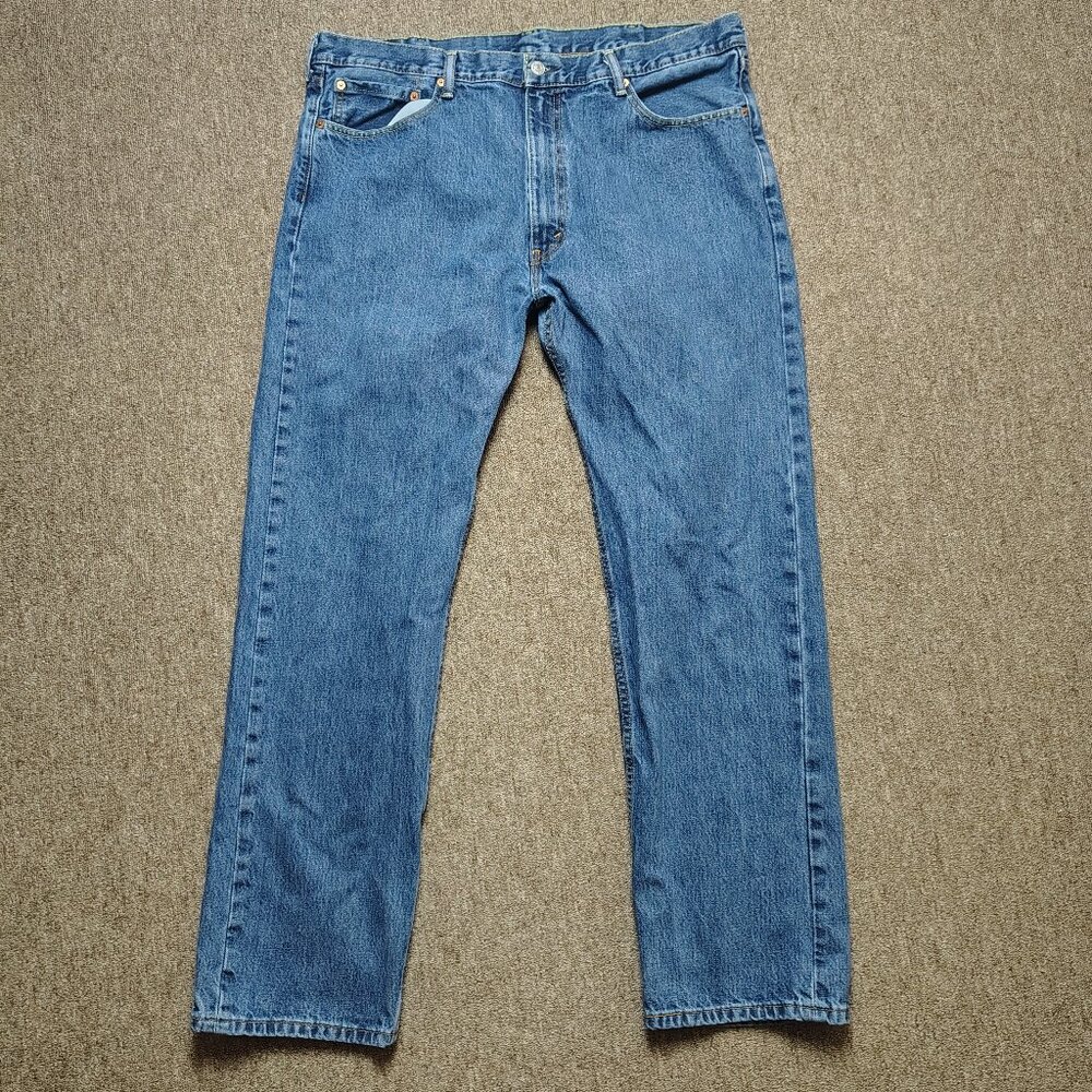 LEVI'S 505 Jeans Men 42x34 Blue Regular Fit Straight Leg Cotton Denim Casual